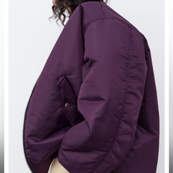 The Frankie Shop Astra Bomber Jacket - Royal Purple - Picture 3 of 6